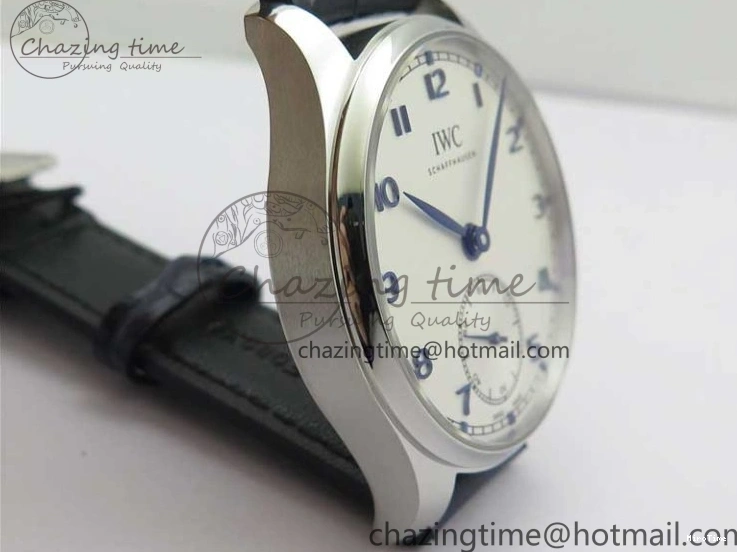 MIROTIME 0409 Packable Portuguese IW358304 ZF 1:1 Best Edition SS White Dial Blue Markers on Leather Strap A 7079
